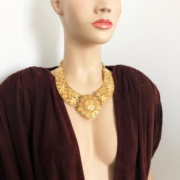 Jose Barrera for Avon Filigree Necklace Choker Art Nouveau Retro Vintage 80s HTF